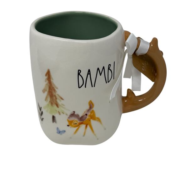 Rae Dunn Artisan Collection By Magenta X Disney Bambi Ceramic Mug Antler Handle - Picture 2 of 15